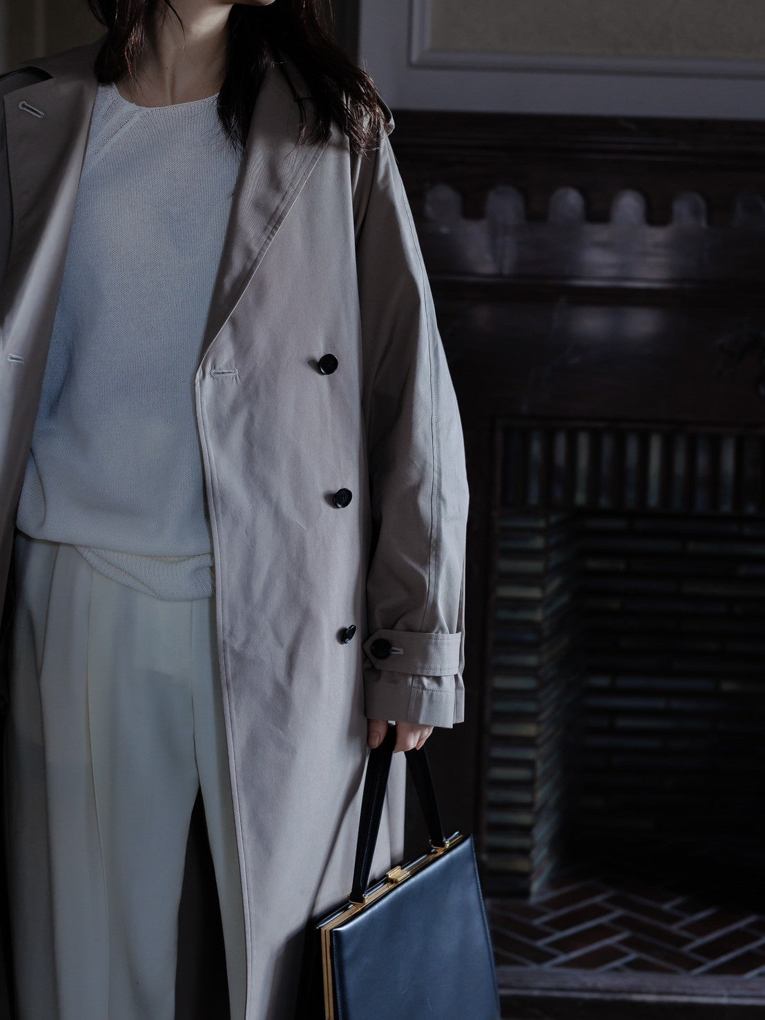 Winona/weightlessness silk trench coat