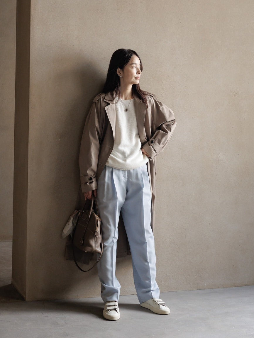 Winona/weightlessness silk trench coat