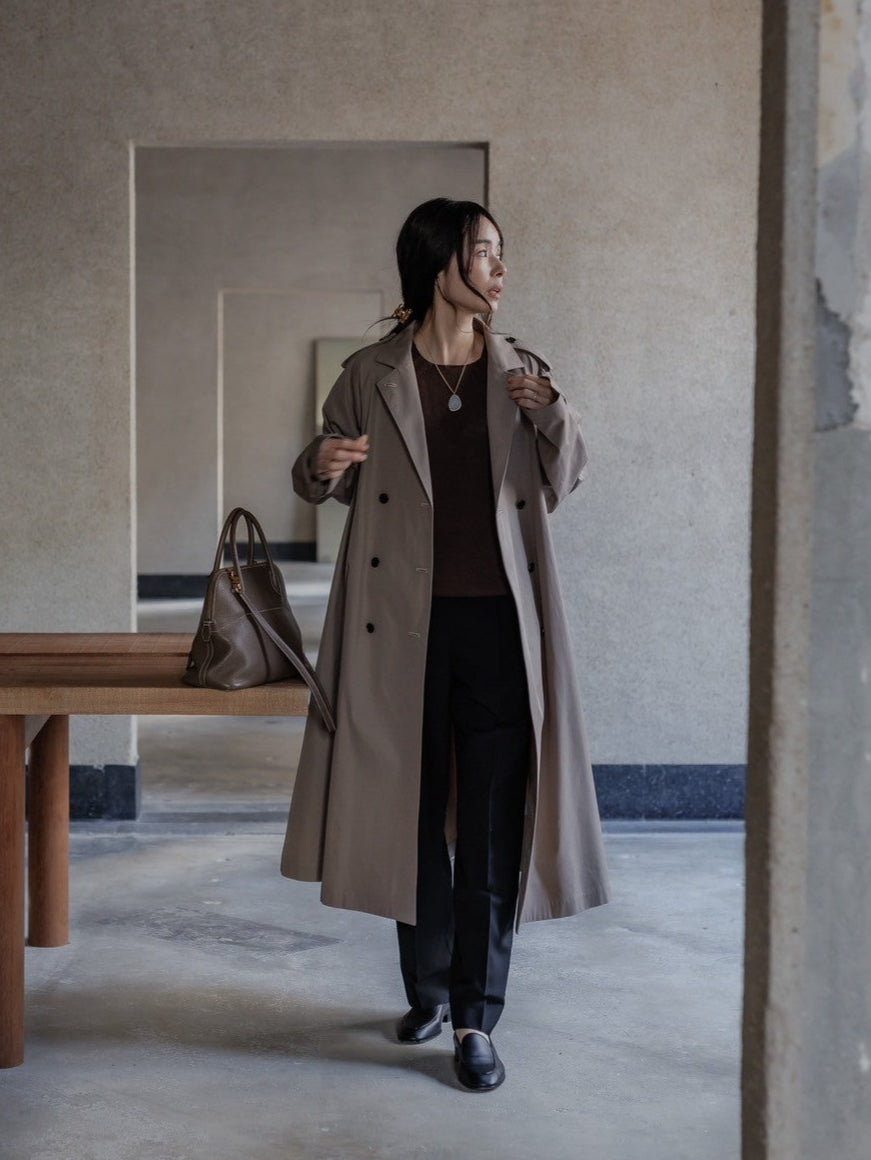 Winona/weightlessness silk trench coat