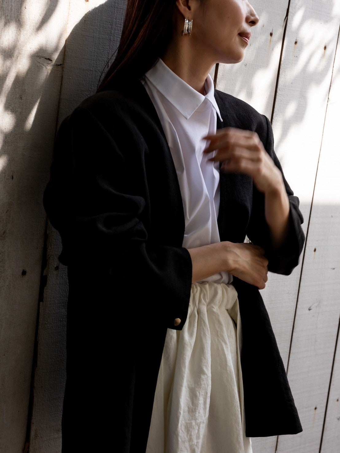 Bridget / half sleeve blouse(sugar/sesame/chocolate)