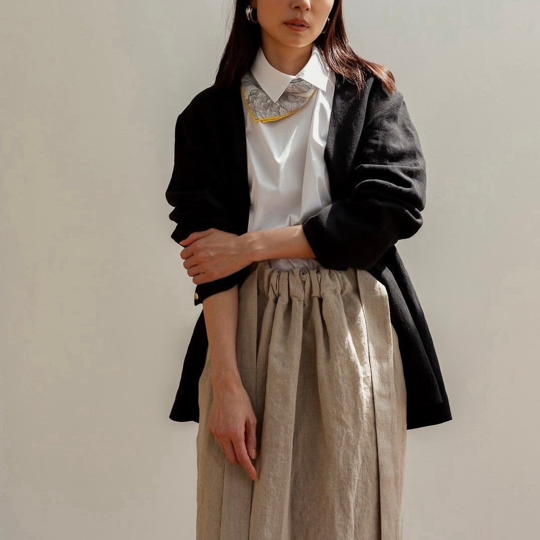 Bridget / half sleeve blouse(sugar/sesame/chocolate)