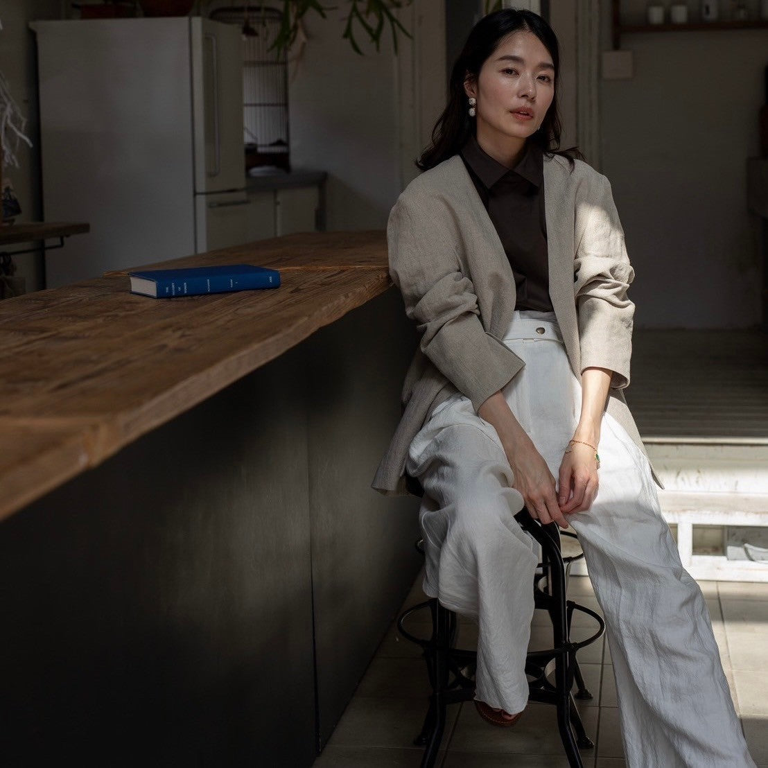 Sage / floating linen pants (sand/carbon/cloud)