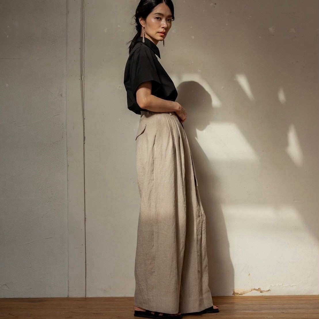 Sage / floating linen pants (sand/carbon/cloud)