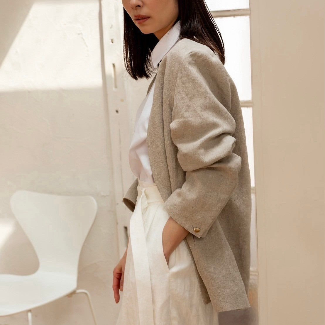 Sage / floating linen pants (sand/carbon/cloud)
