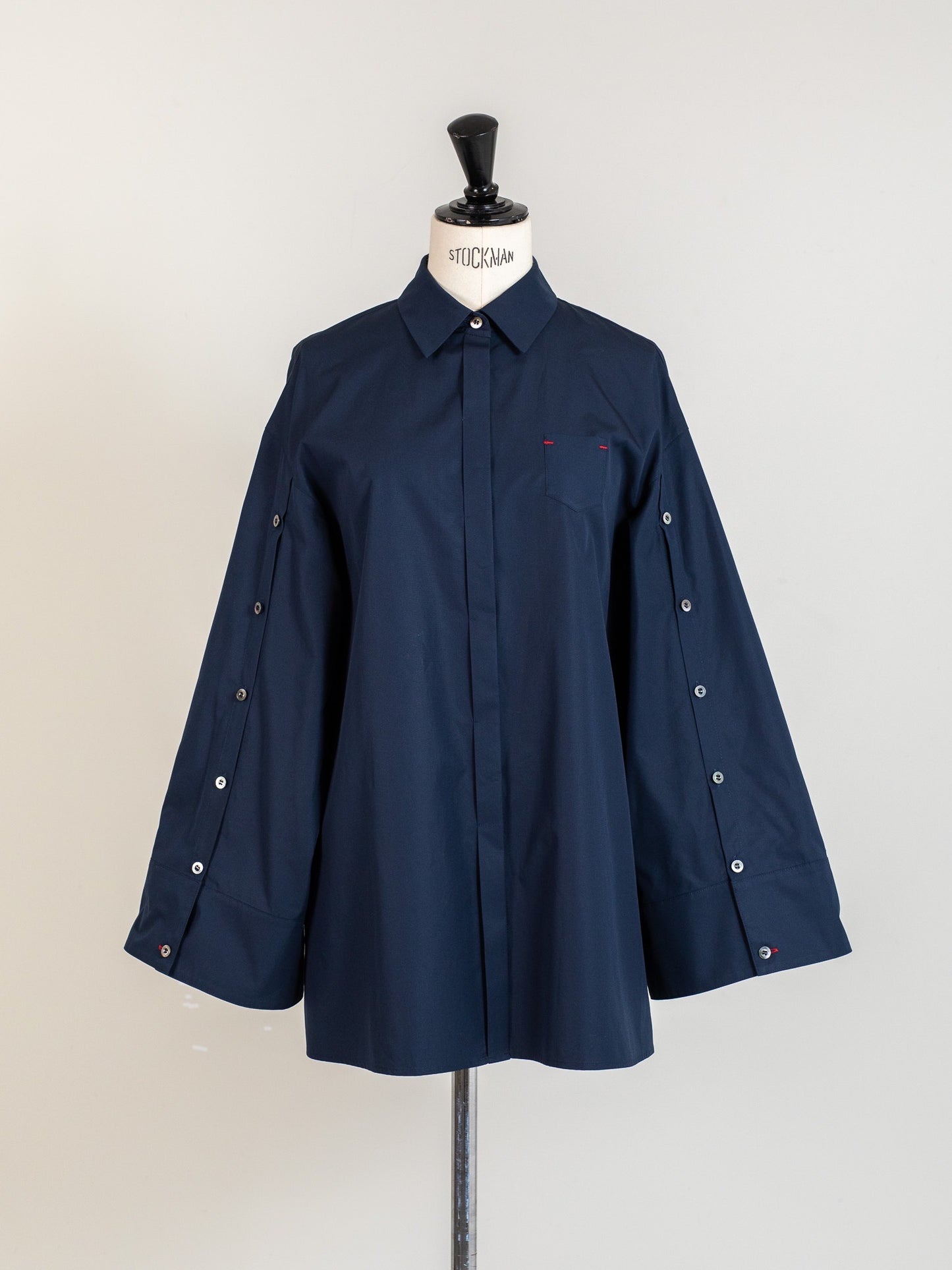 Mia / deres thomas mason 6way sleeve shirt (STRIPE/ INDIGO / CLEAR BLUE)