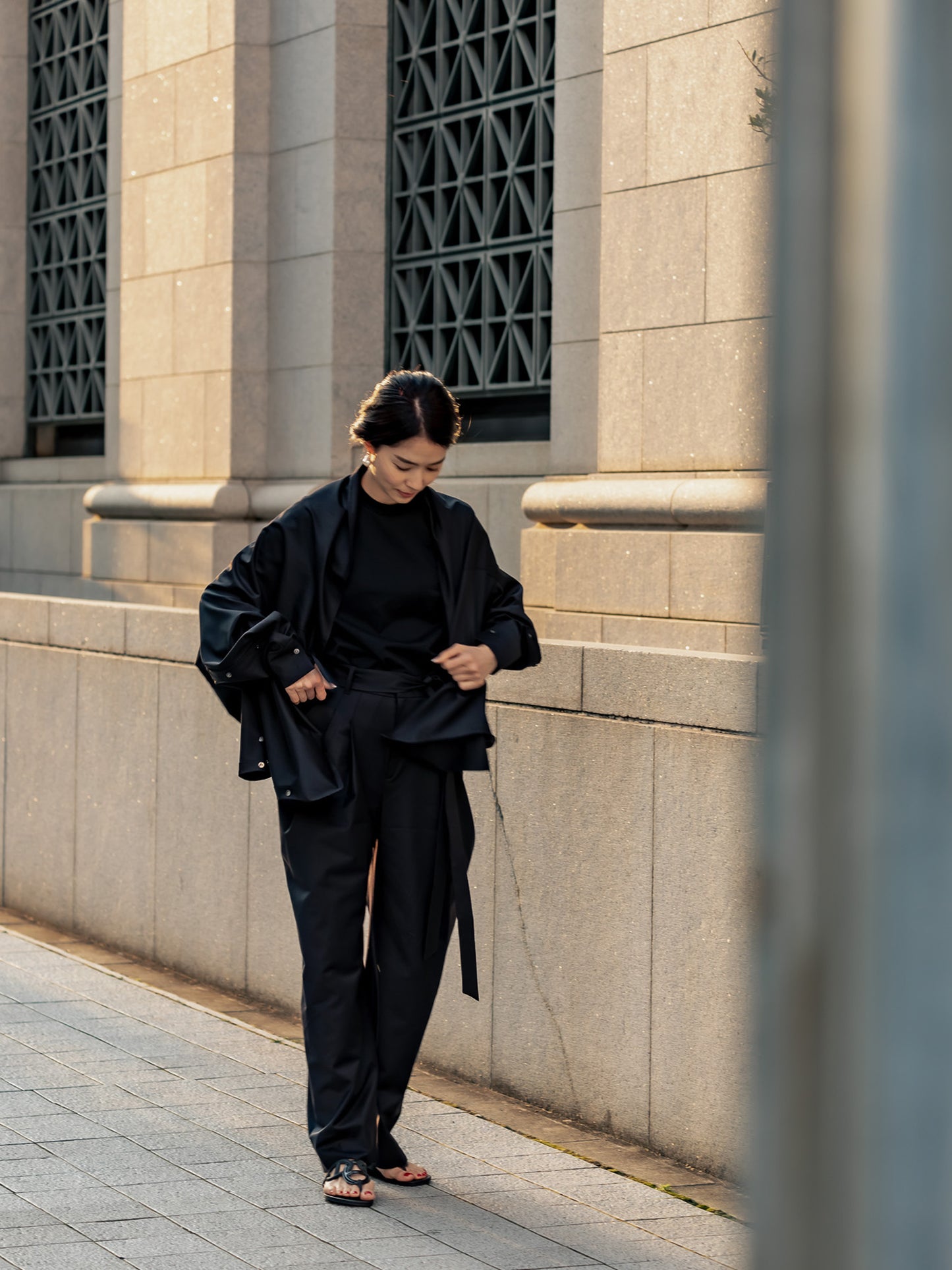 【予約販売】Sophia /drape pants-Black