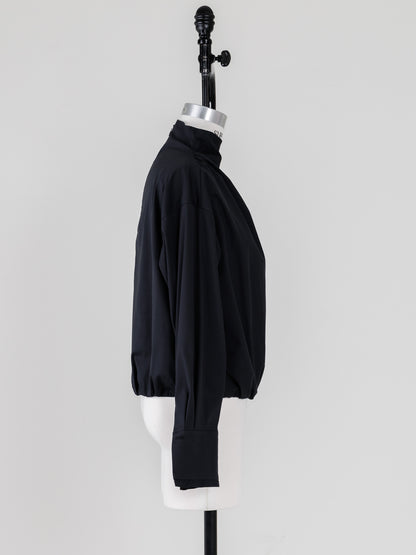 Natalie/bottle neck drape blouse