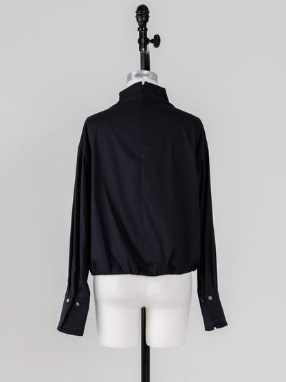 Natalie/bottle neck drape blouse