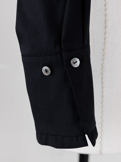 Natalie/bottle neck drape blouse