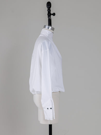 Natalie/bottle neck drape blouse