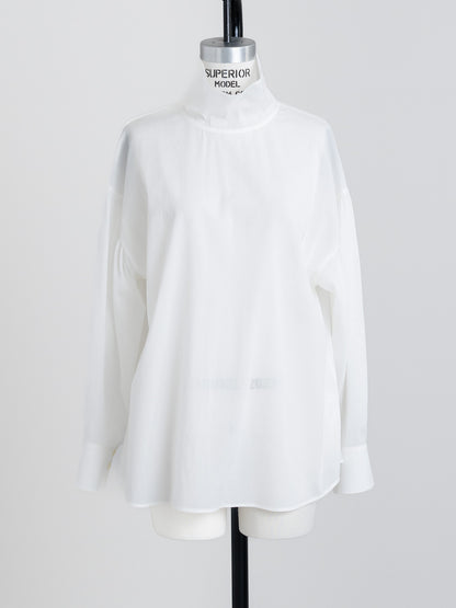 【ORDER】Dwight / sheer high neck dual blouse