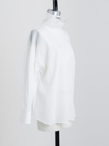 【ORDER】Dwight / sheer high neck dual blouse