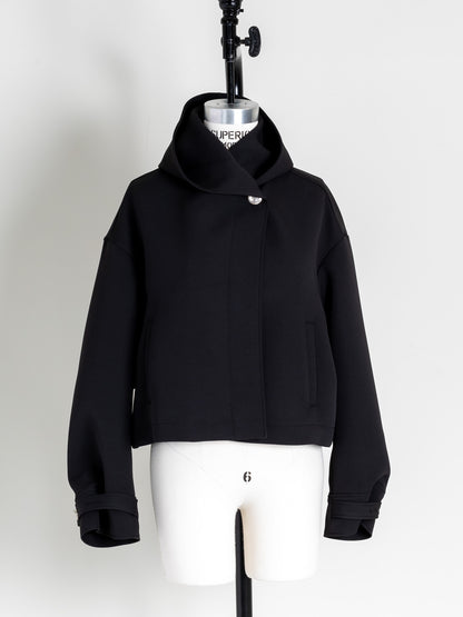 【予約販売】Violetta / switch neck feather short coat（perl/midnight/noir）