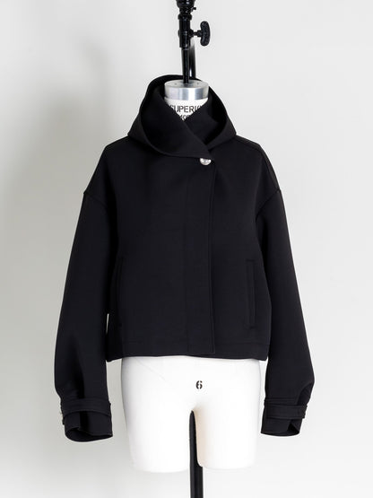 Violetta / switch neck feather short coat（perl/midnight/noir）