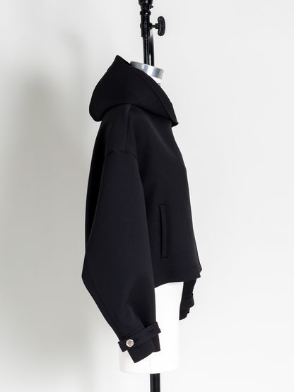 【予約販売】Violetta / switch neck feather short coat（perl/midnight/noir）