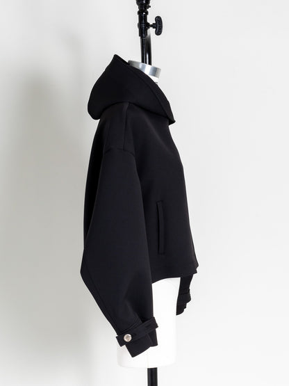 Violetta / switch neck feather short coat（perl/midnight/noir）