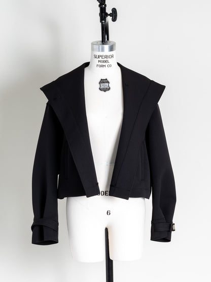 Violetta / switch neck feather short coat（perl/midnight/noir）