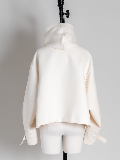 【予約販売】Violetta / switch neck feather short coat（perl/midnight/noir）