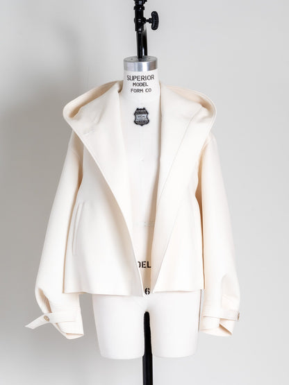 Violetta / switch neck feather short coat（perl/midnight/noir）