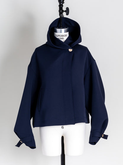 【予約販売】Violetta / switch neck feather short coat（perl/midnight/noir）