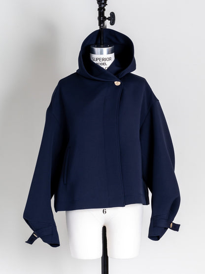 Violetta / switch neck feather short coat（perl/midnight/noir）