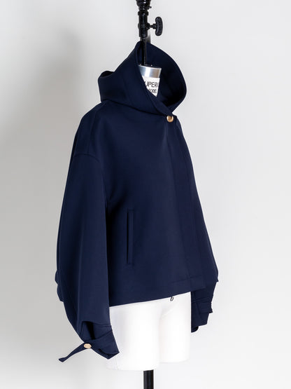【予約販売】Violetta / switch neck feather short coat（perl/midnight/noir）