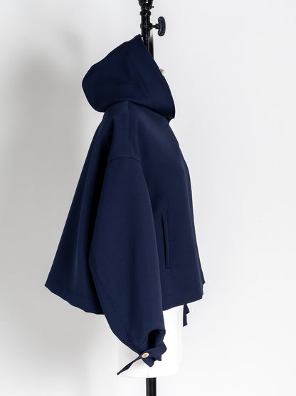 Violetta / switch neck feather short coat（perl/midnight/noir）