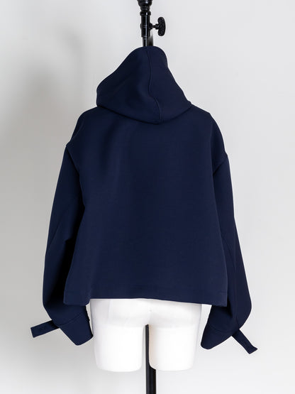 【予約販売】Violetta / switch neck feather short coat（perl/midnight/noir）