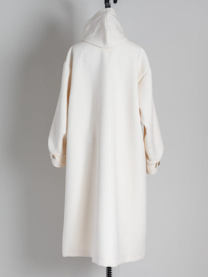 Irene / switch neck feather long coat（perl/midnight/noir）