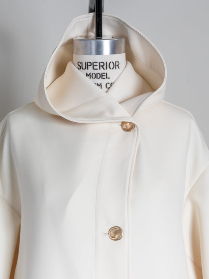 Irene / switch neck feather long coat（perl/midnight/noir）