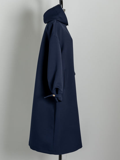 Irene / switch neck feather long coat（perl/midnight/noir）