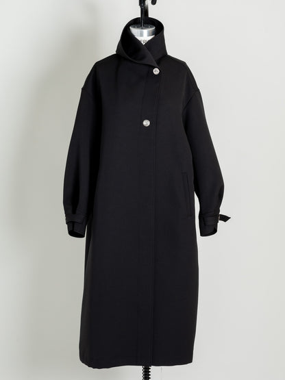 【予約販売】Irene / switch neck feather long coat（perl/midnight/noir）