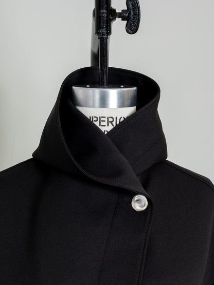 Irene / switch neck feather long coat（perl/midnight/noir）