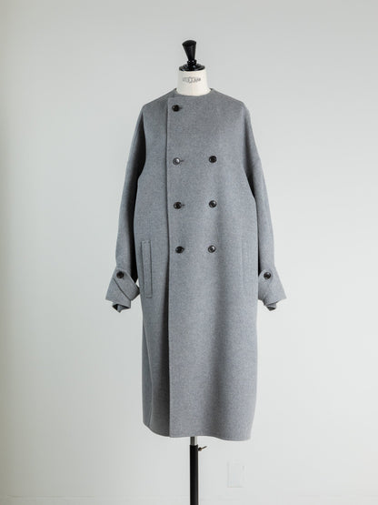 Gabriella/long oval coat　(BLACK/GRAY)