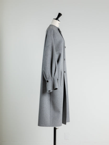 Gabriella/long oval coat　(BLACK/GRAY)