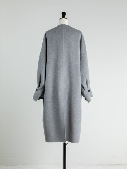 Gabriella/long oval coat　(BLACK/GRAY)