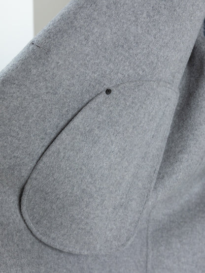 Gabriella/long oval coat　(BLACK/GRAY)