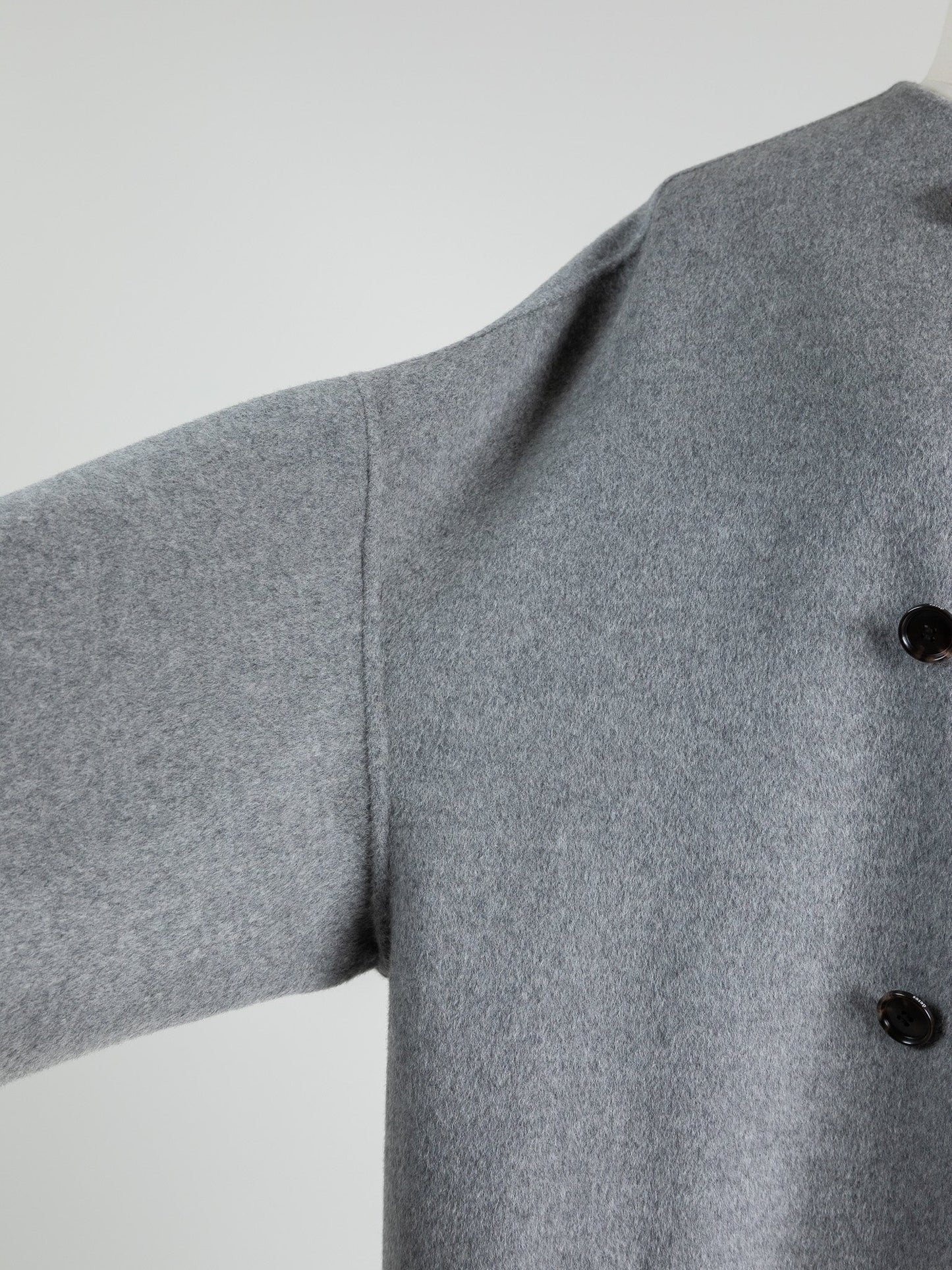 Gabriella/long oval coat (BLACK/GRAY)