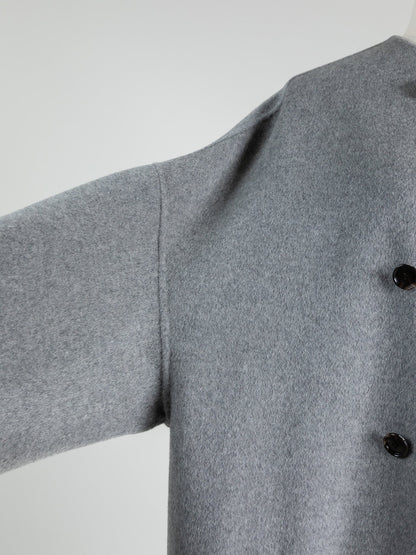 Gabriella/long oval coat　(BLACK/GRAY)