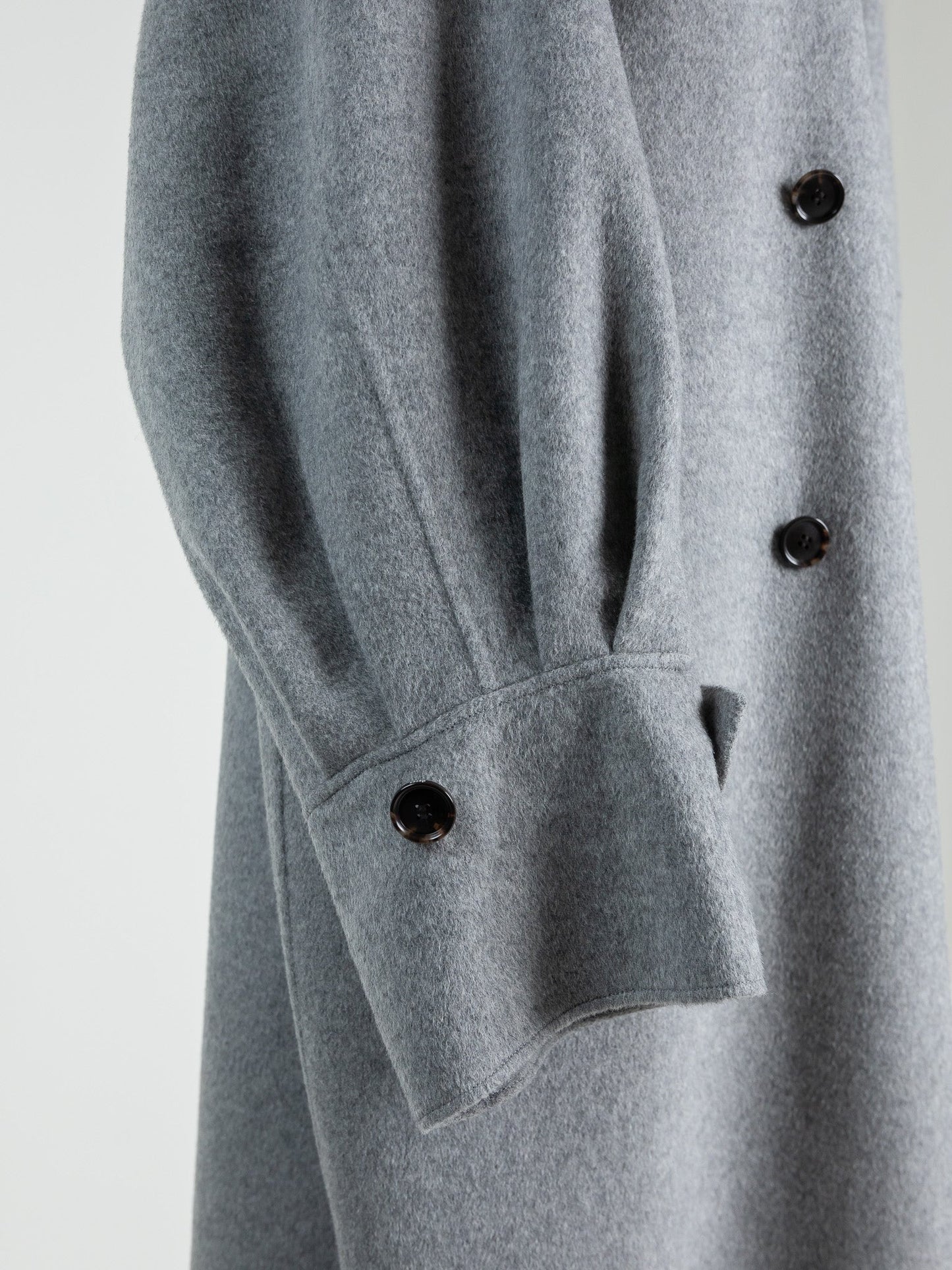 Gabriella/long oval coat (BLACK/GRAY)