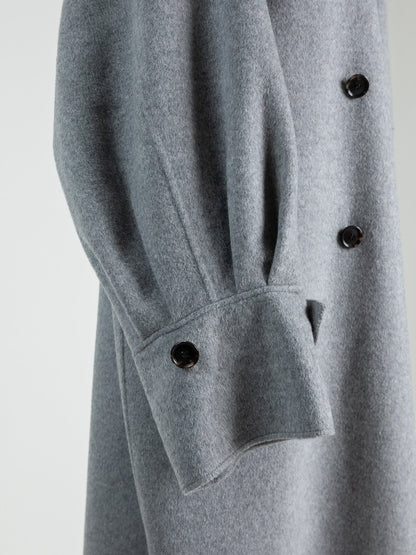 Gabriella/long oval coat　(BLACK/GRAY)