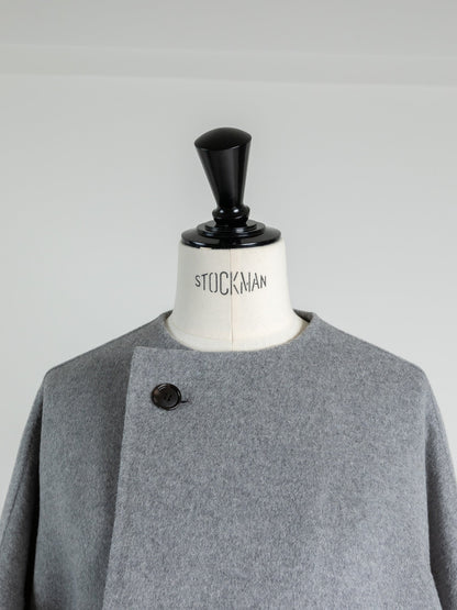 Gabriella/long oval coat　(BLACK/GRAY)