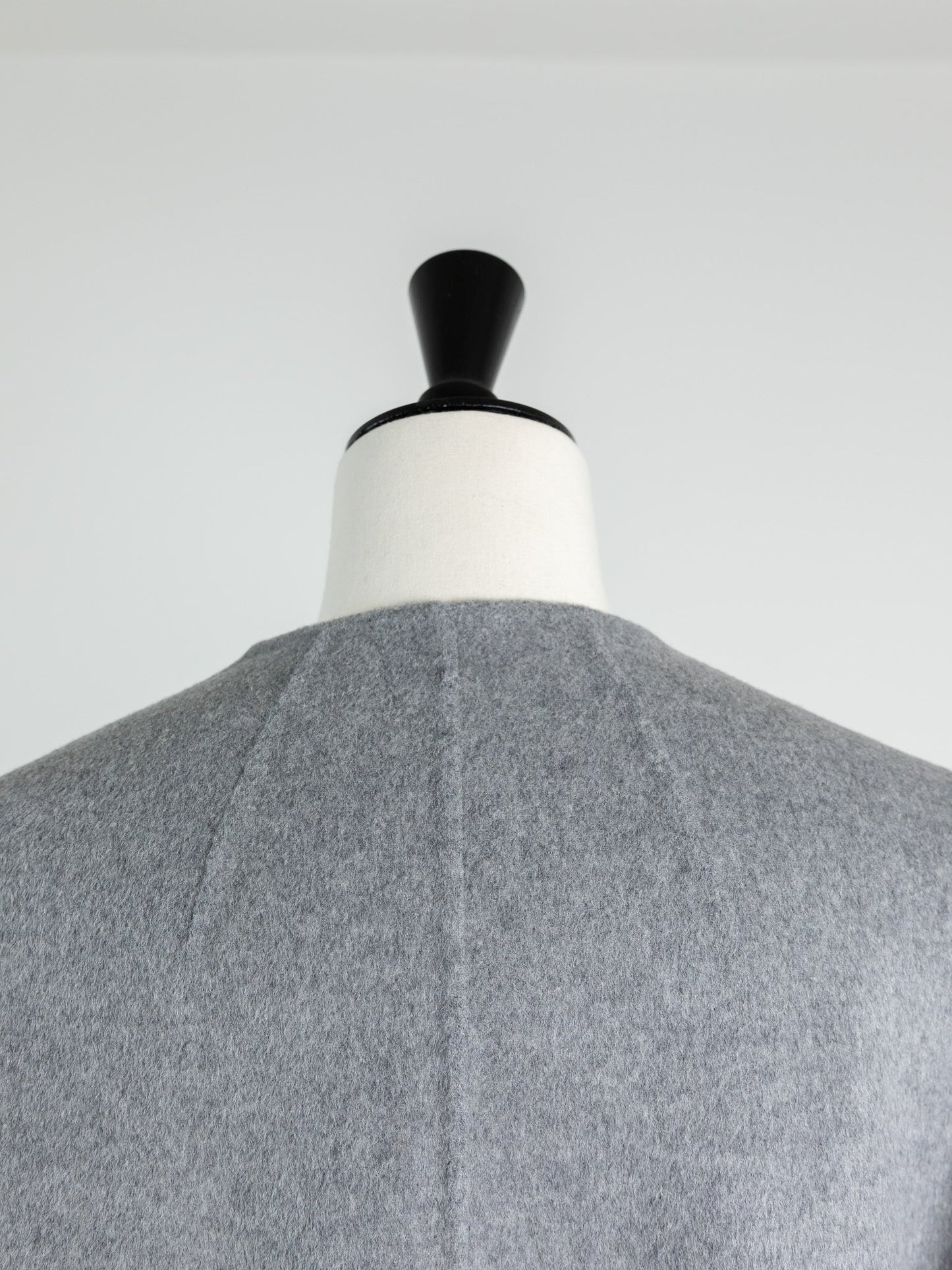 Gabriella/long oval coat (BLACK/GRAY)