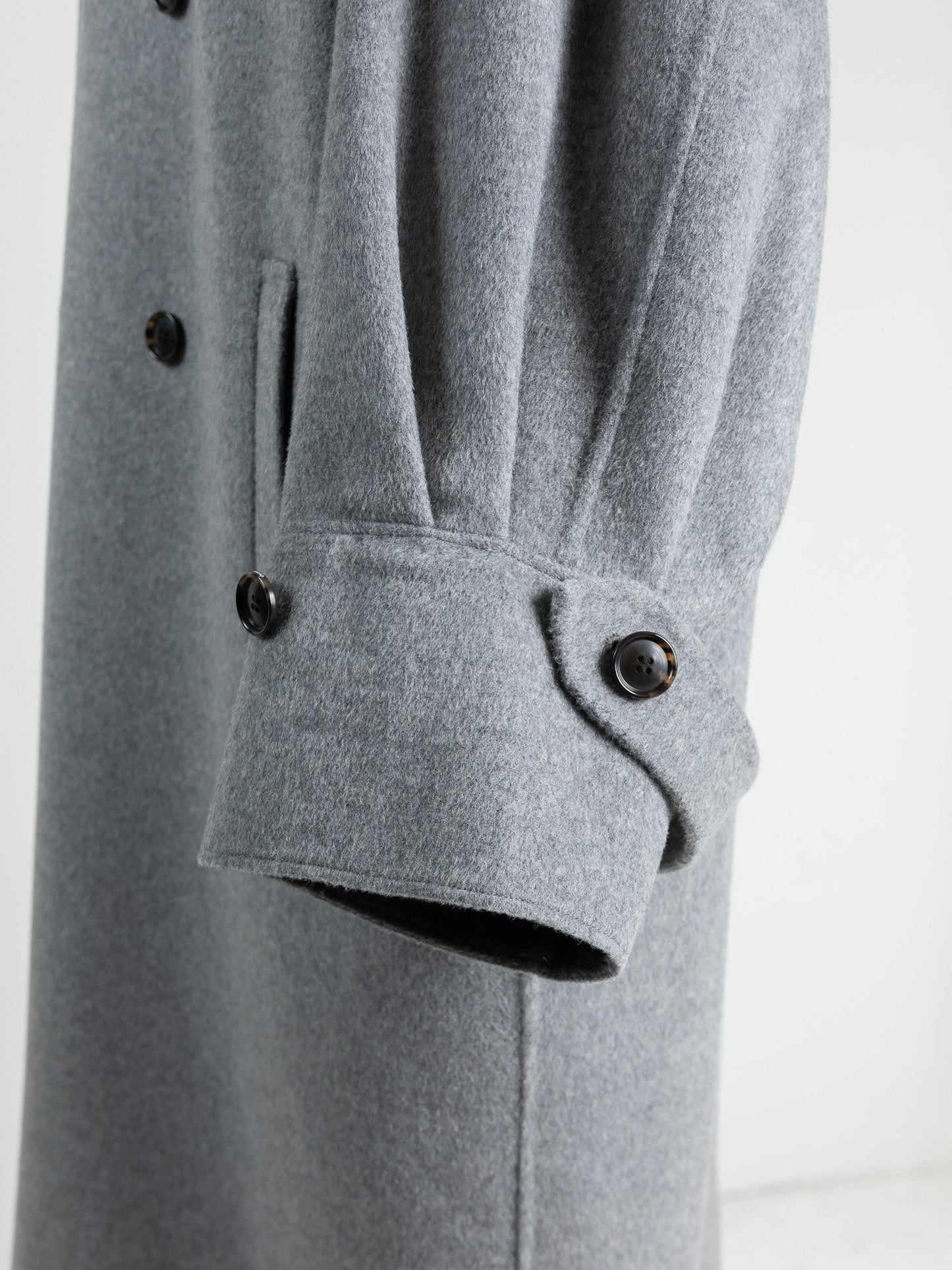 Gabriella/long oval coat (BLACK/GRAY)