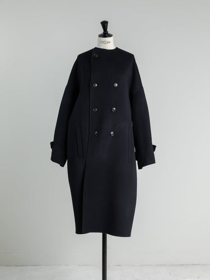 Gabriella/long oval coat　(BLACK/GRAY)