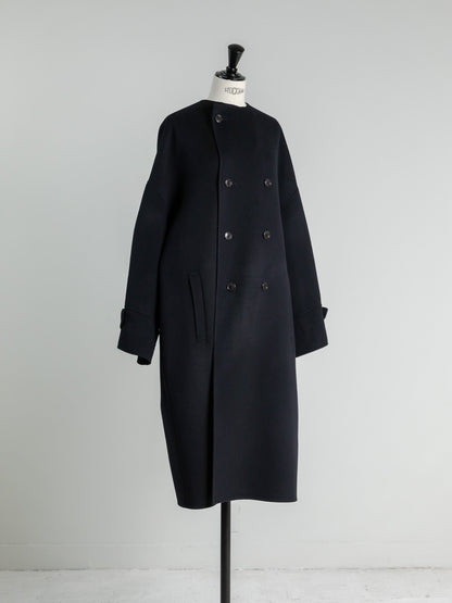 Gabriella/long oval coat　(BLACK/GRAY)