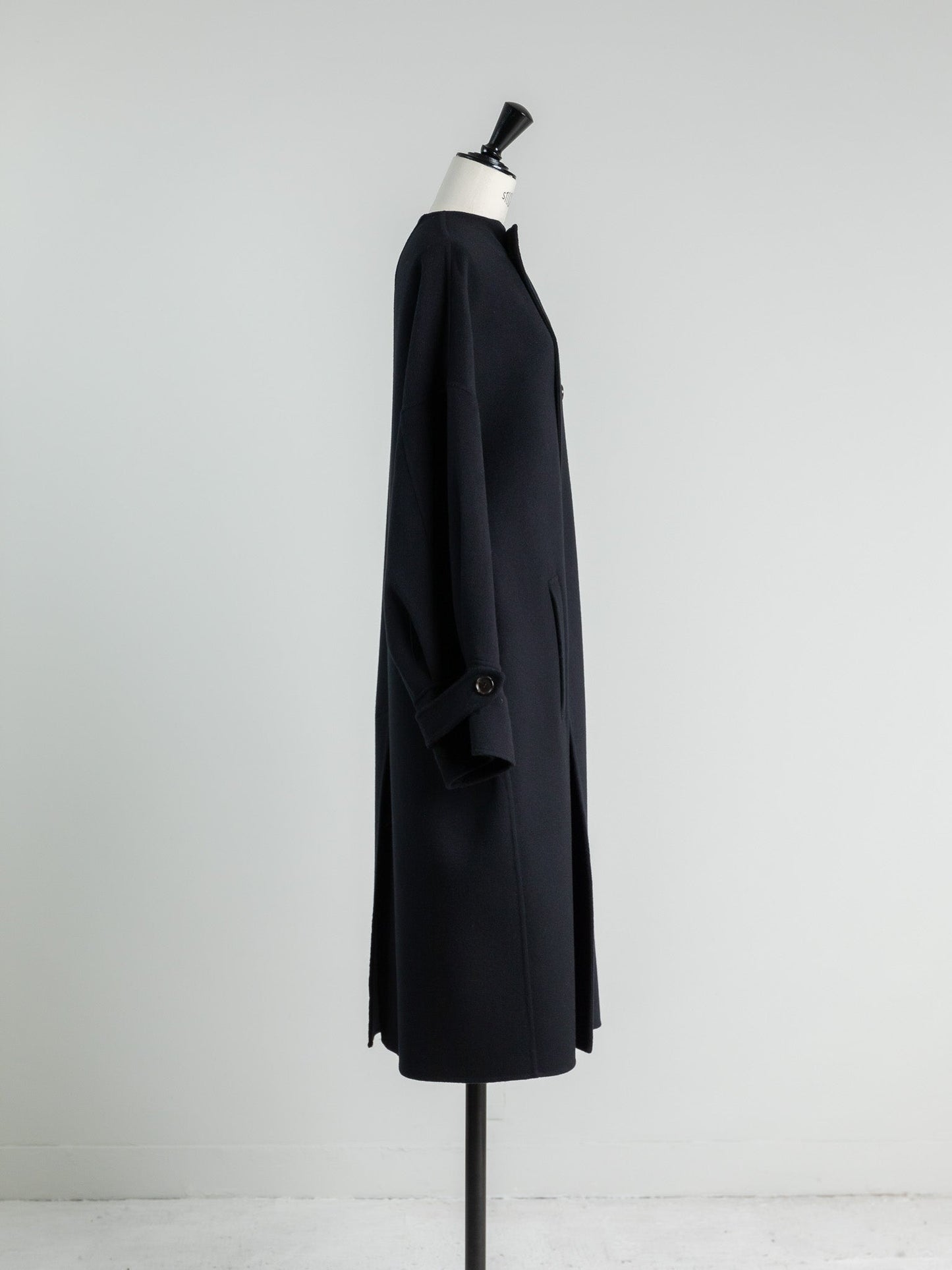Gabriella/long oval coat (BLACK/GRAY)