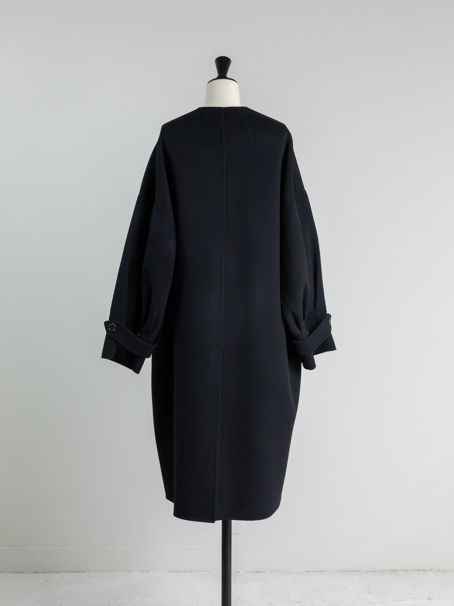 Gabriella/long oval coat (BLACK/GRAY)