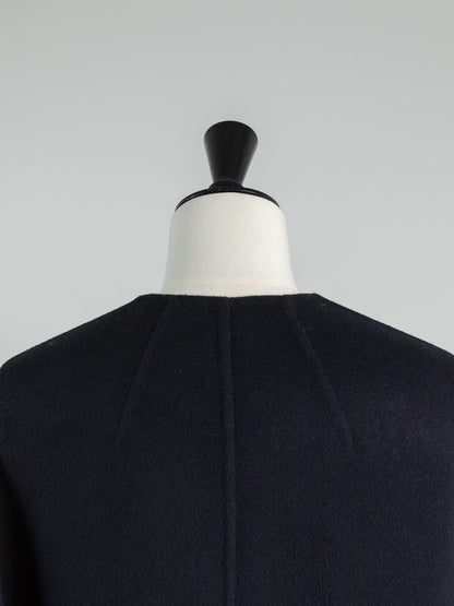 Gabriella/long oval coat　(BLACK/GRAY)