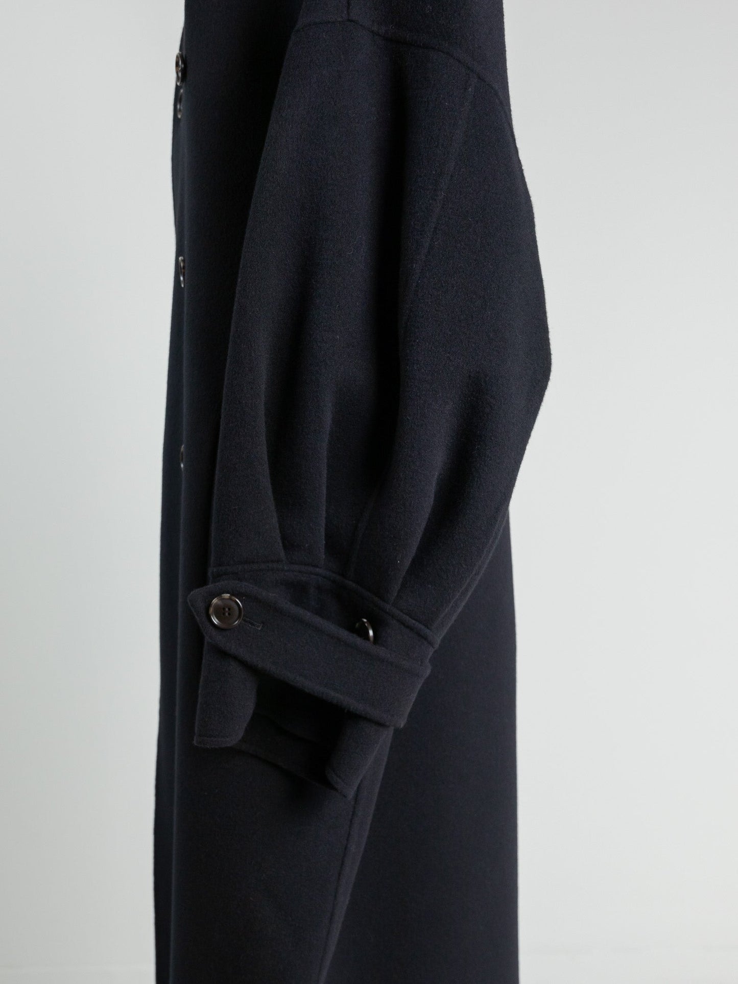 Gabriella/long oval coat (BLACK/GRAY)
